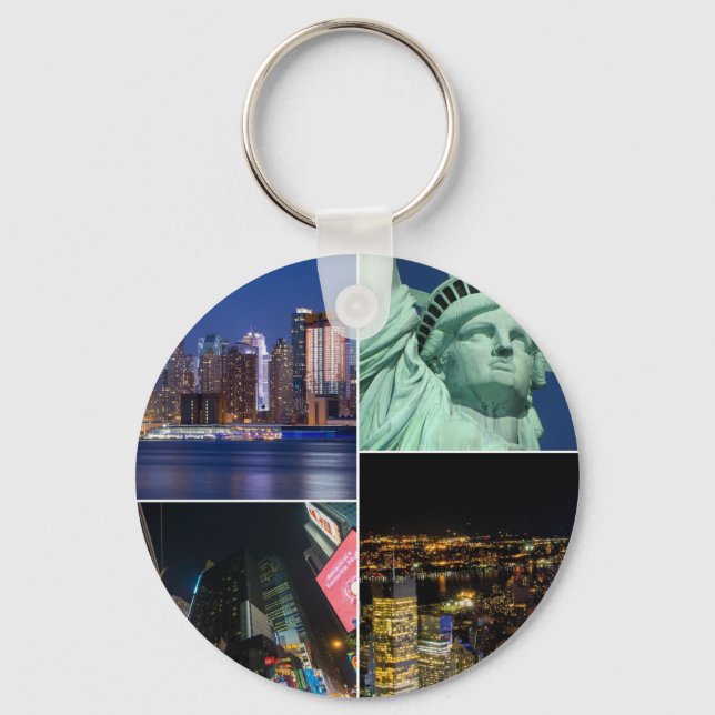 New York City NYC collage photo cityscape Key Ring (Front)