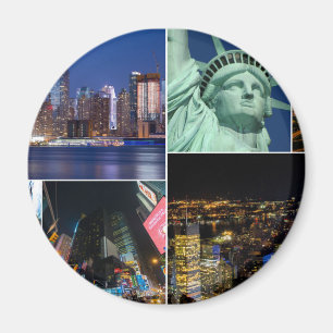 New York City NYC collage photo cityscape Magnet