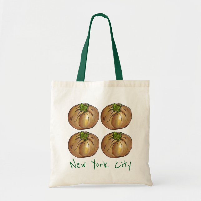 New York City NYC Foodie Jewish Deli Knish Tote (Front)