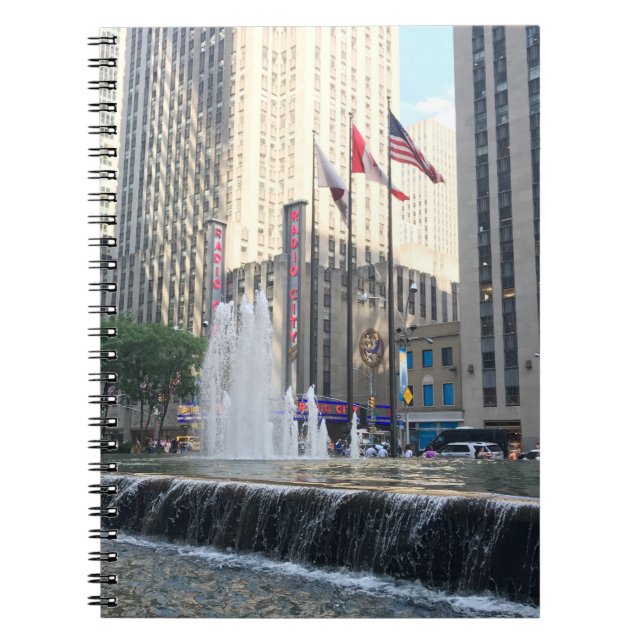 New York City NYC Fountain Sixth Avenue Photograph Notebook (Front)