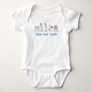 New York City NYC Fourth 4th of July USA America Baby Bodysuit