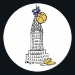 New York City NYC Hanukkah Chanukah Gelt Holiday Classic Round Sticker<br><div class="desc">Sticker features an original marker illustration of a famous NYC landmark "dressed up" for the holiday season. Great for holiday mailings!

This illustration is also available on other products. Don't see what you're looking for? Need help with customisation? Contact Rebecca to have something designed just for you.</div>