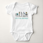 New York City NYC Hanukkah Chanukah Jewish Holiday Baby Bodysuit<br><div class="desc">Baby suit features an original illustration of New York City landmarks "dressed up" for the holiday season, with NEW YORK HANUKKAH in a fun blue font. Great for celebrating Chanukah in NYC! Don't see what you're looking for? Need help with customisation? Click "ask this designer" to have something created just...</div>