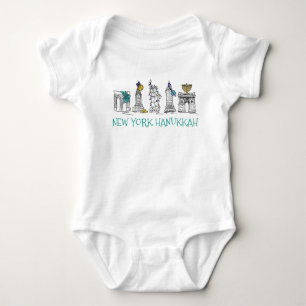 New York City NYC Hanukkah Chanukah Jewish Holiday Baby Bodysuit