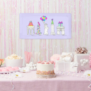 New York City NYC Landmarks Birthday Party Banner