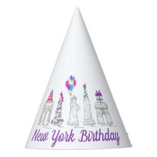 New York City NYC Landmarks Birthday Party Party Hat