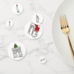 New York City NYC Landmarks Christmas Holiday Confetti