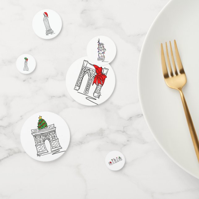 New York City NYC Landmarks Christmas Holiday Confetti (Group)