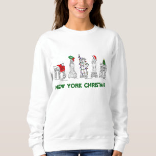 New York City NYC Landmarks Christmas Holiday Sweatshirt