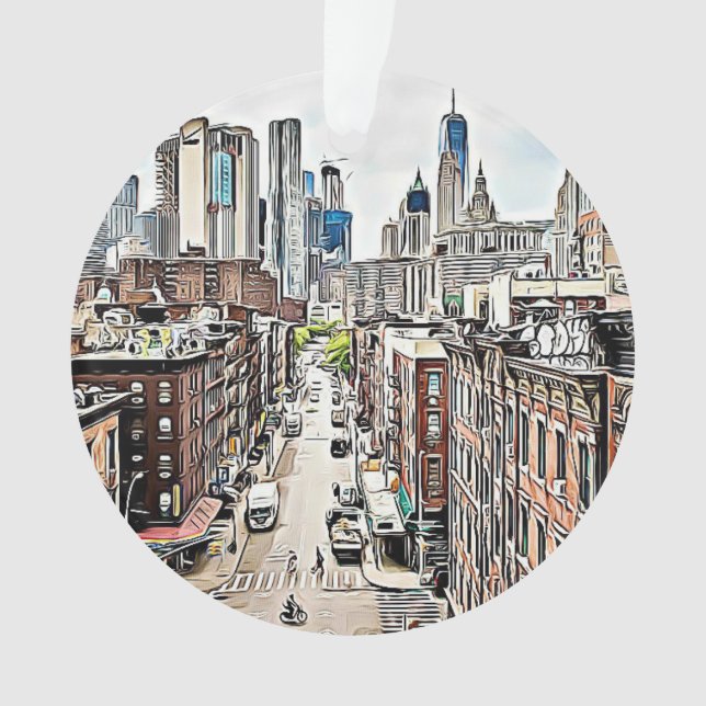 New York City NYC Manhattan Christmas Ornament (Front)