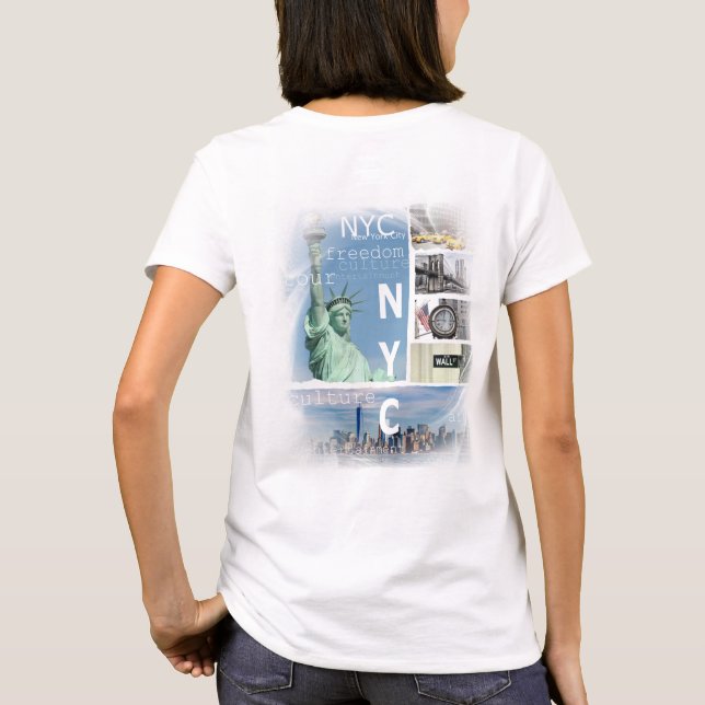 New York City Nyc Manhattan Elegant Modern Trendy T-Shirt (Back)