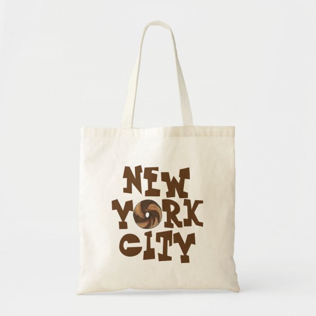 New York City NYC Marble Rye Bagel Tote (Front)