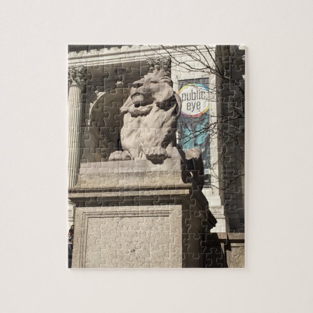 New York City NYC Public Library Lion Statue Jigsaw Puzzle (Vertical)