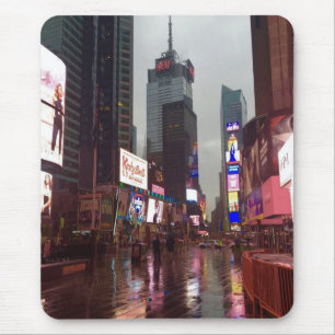 New York City NYC Rainy Times Square Photograph Mouse Mat