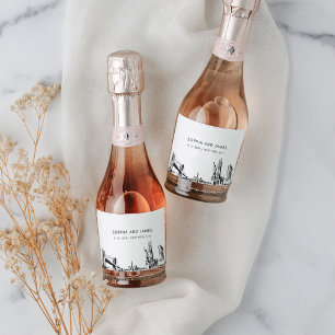 New York City NYC Skyline Mini Sparkling Wine Label
