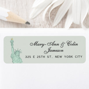 New York City NYC skyline Return Address Label