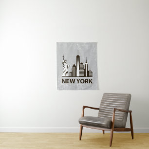 New York City NYC Skyline Tapestry