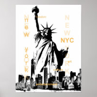 new york city nyc statue of liberty pop art