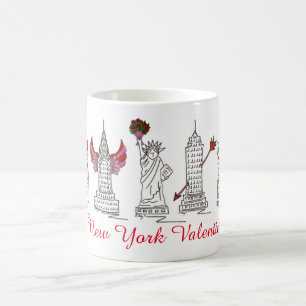 New York City NYC Valentine's Day Landmarks Coffee Mug