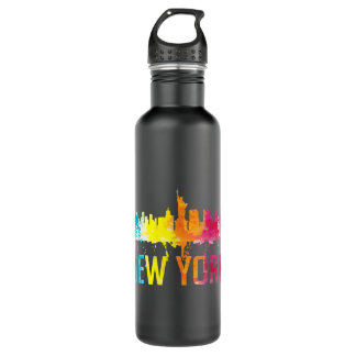 New York City NYC Watercolor Art Big Apple Skyline 710 Ml Water Bottle