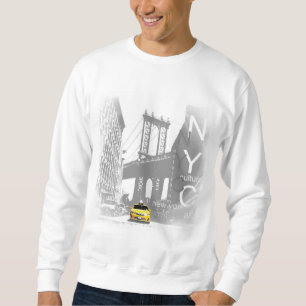 New York City Nyc Yellow Taxi Brooklyn Bridge Sweatshirt