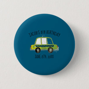 New York City Nyc Yellow Taxi Cab Birthday Party  6 Cm Round Badge