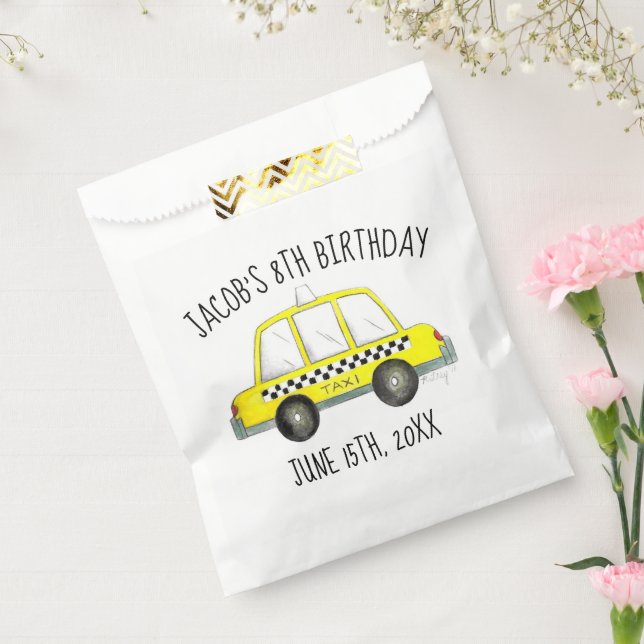 New York City NYC Yellow Taxi Cab Birthday Party Favour Bags (Sealed)