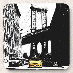 New York City Nyc Yellow Taxi Pop Art Coaster