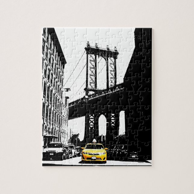 New York City Nyc Yellow Taxi Pop Art Jigsaw Puzzle (Vertical)