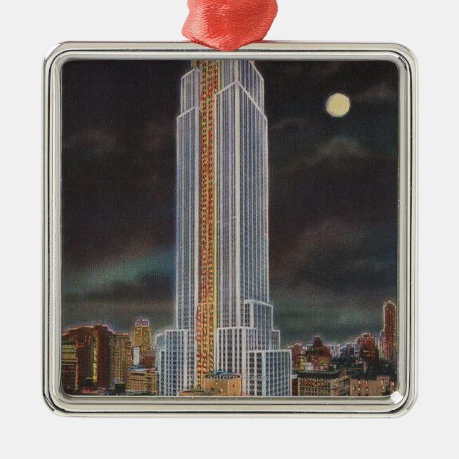 New York City, NYEmpire State Bldg in Metal Tree Decoration (Front)