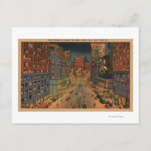 New York City, NYNight View of Times Square Postcard