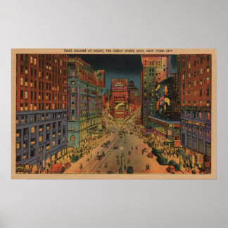 New York City, NYNight View of Times Square Poster