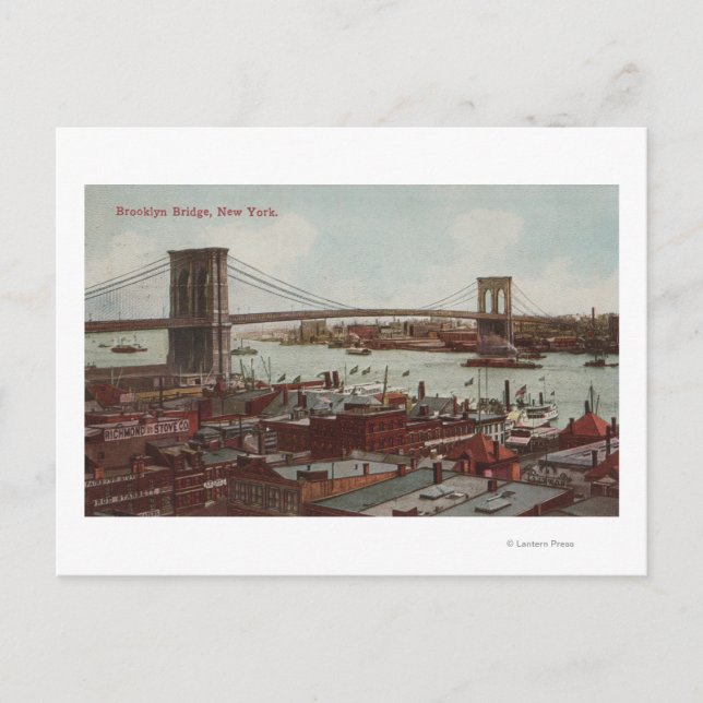 New York City, NYView of the Brooklyn Bridge Postcard (Front)