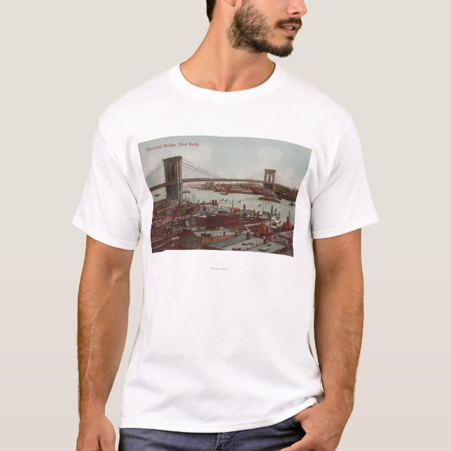 New York City, NYView of the Brooklyn Bridge T-Shirt (Front)