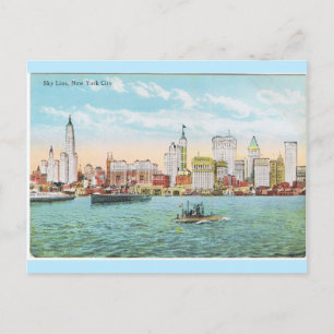 New York City Old Skyline Postcard
