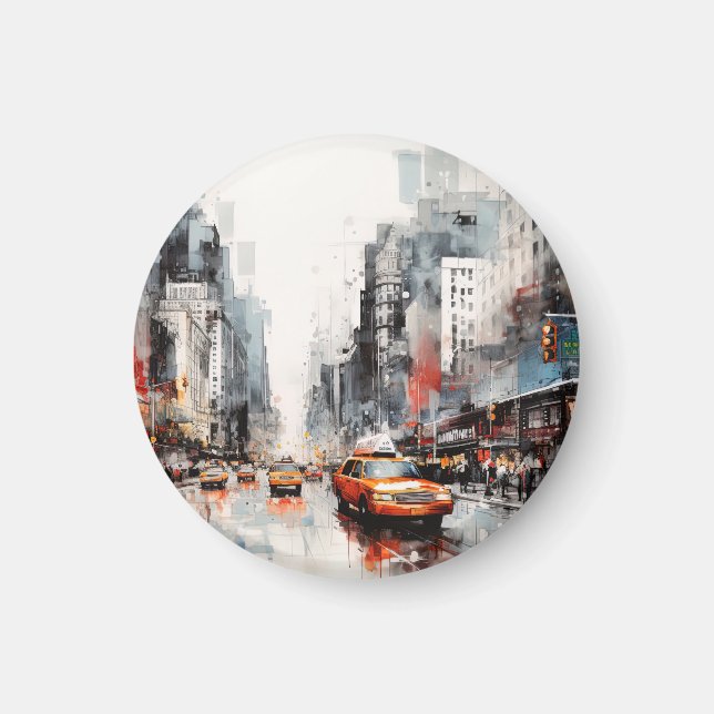 New York City, painted landscape. Magnet (Front)
