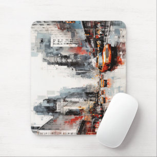 New York City, painted landscape. Mouse Mat
