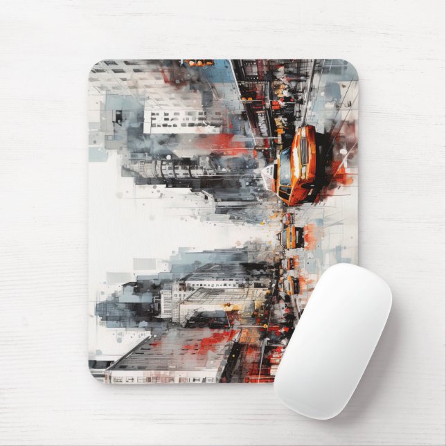New York City, painted landscape. Mouse Mat (With Mouse)