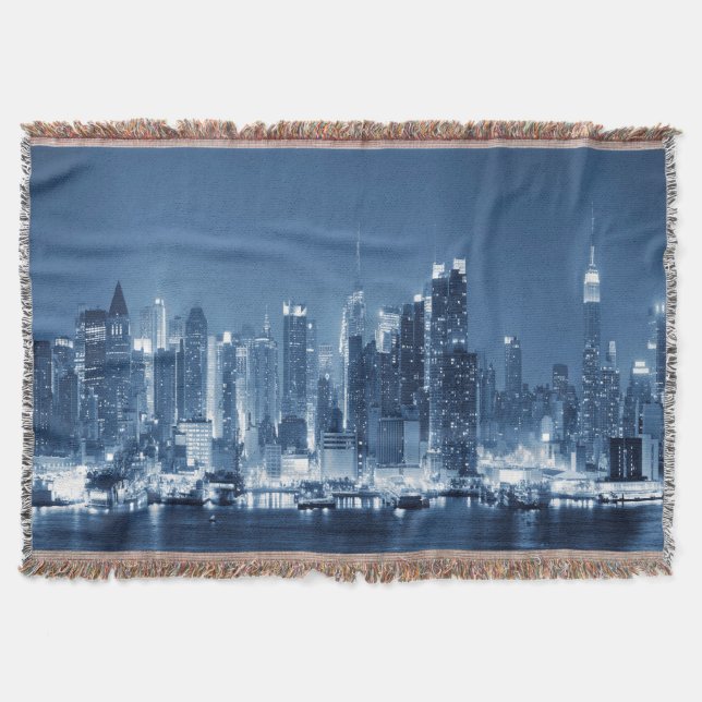 New-York City Panoramic Skyline Throw Blanket (Front)