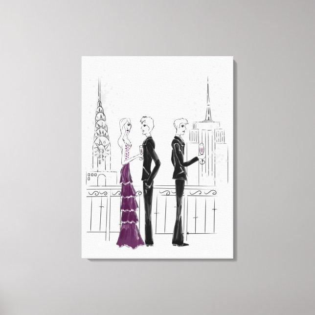 New York City Party Stretched Canvas Print (Front)