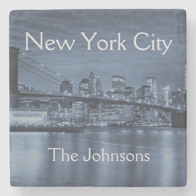 New York City Personalise this Skyline Stone Coaster (Front)