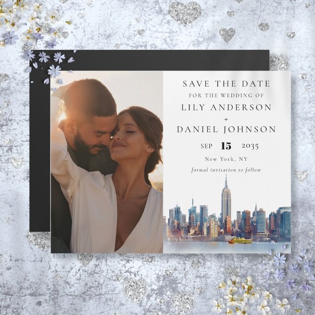 New York City Photo Wedding Save The Date Magnetic Invitation (New York City Photo Wedding Save The Date Magnetic Invitation)