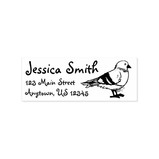 New York City Pigeon Bird Gull Seagull Address Rubber Stamp (Imprint)