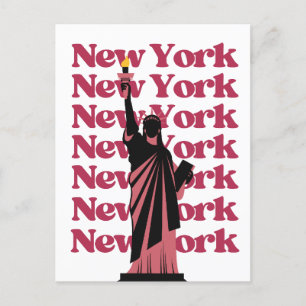 New York City Pink Black NYC Travel   Postcard