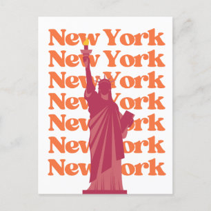 New York City Pink Orange NYC Travel   Postcard