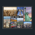 new york city postcard<br><div class="desc">Postcard of New York City - includes images of the cityscape, Chrysler Building, Empire State Building, Statue of Liberty, Yellow Cabs, and Central Park. All images used in our products are created by the people at Sumners Graphics, designed with care and are extremely high resolution razor-sharp digital files. We specialise...</div>