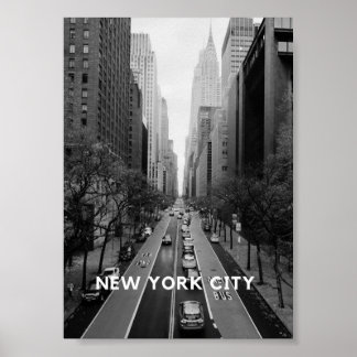 New York City poster in black and white