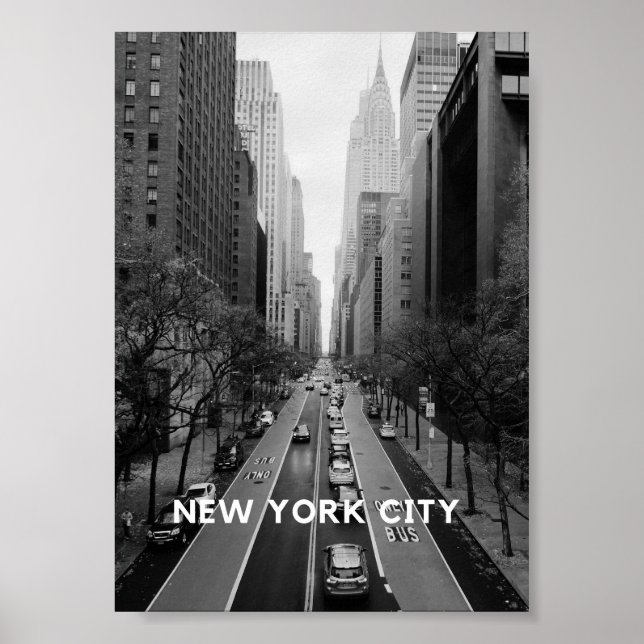 New York City poster in black and white (Front)