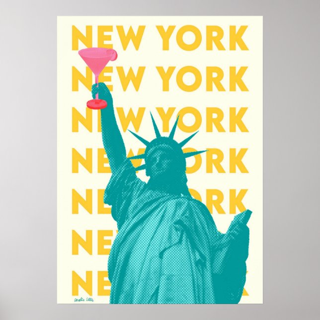 new york city poster, nyc skyline art, manhattan w poster (Front)
