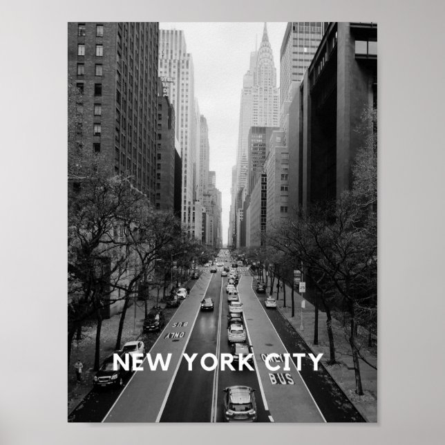 New York City Poster Wallart black-white Streetart (Front)